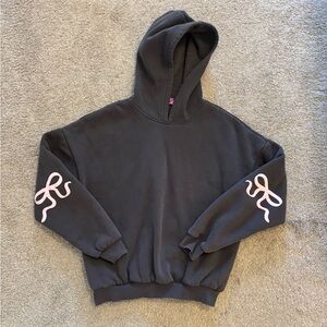 Women’s XS Edikted Gray and Pink Ribbon Hoodie